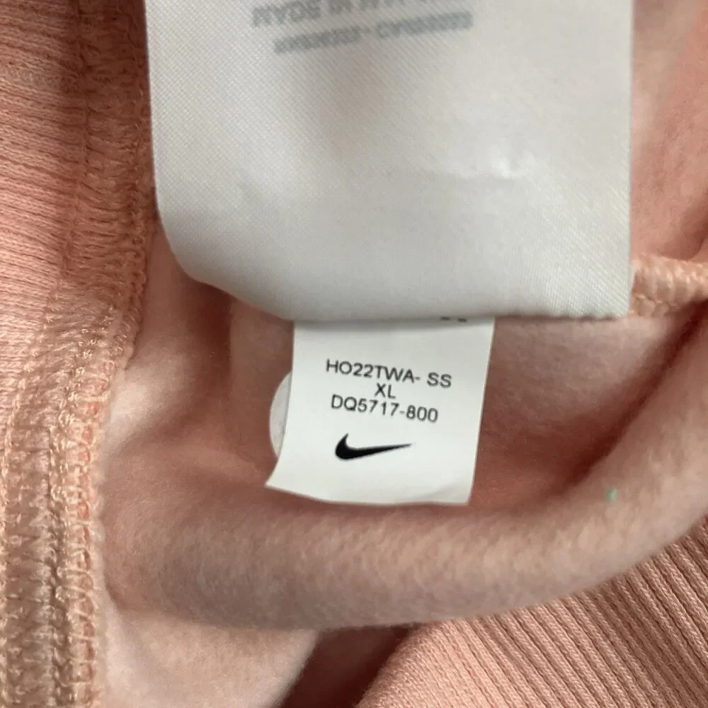 Nike‎ Shorts Womens XL Peach High Rise Loose Fit Fleece Drawstring DQ5717-800